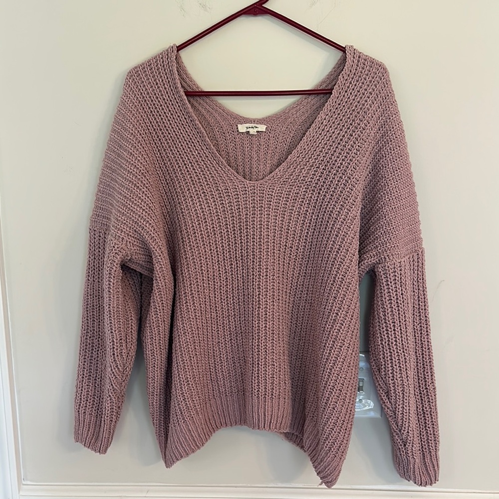 Twenty Ten Oversized Pink V-Neck Sweater women’s size large